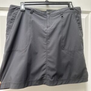 REI Skort Skirt Women's Size‎ 8 Gray Front & Back Pockets Drawstring Hike Bike